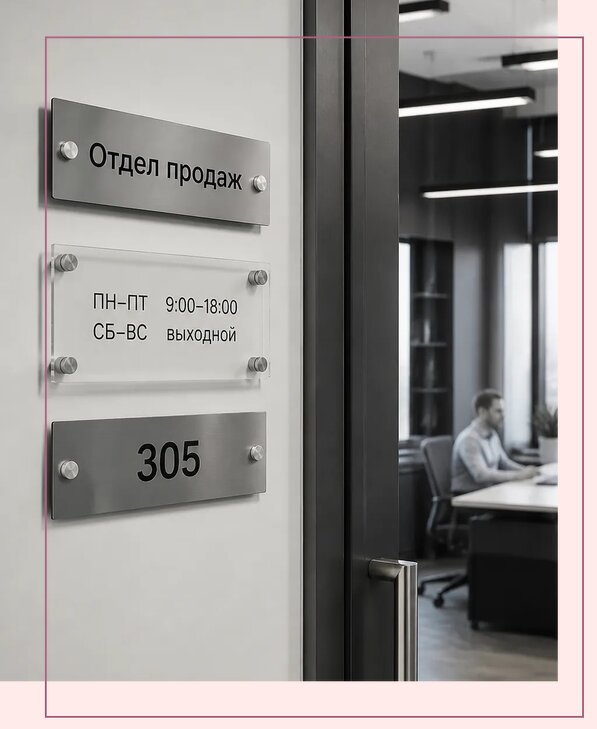 Офисные таблички на дверь в Новомосковске по цене от 5059 р. | Аванза-Нвм